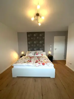 Ein Bett oder Betten in einem Zimmer der Unterkunft Naturnahe Wohnung in Zettingen B