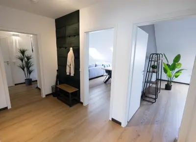 Ein Bett oder Betten in einem Zimmer der Unterkunft Über den Dächern von Koblenz