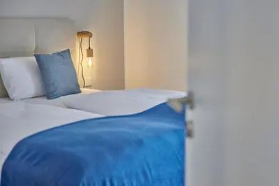 Ein Bett oder Betten in einem Zimmer der Unterkunft Neu!!! Moselbleibe Weingartenhaus