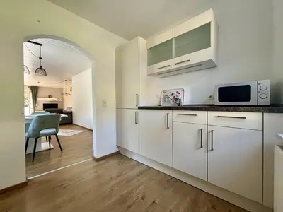 Küche/Küchenzeile in der Unterkunft Ferienwohnung in der Stegwiese
