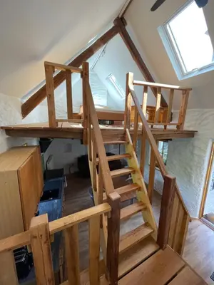 Ein Etagenbett oder Etagenbetten in einem Zimmer der Unterkunft Ferienwohnung Nostalgie in Bruttig-Fankel für 1 - 3 Personen