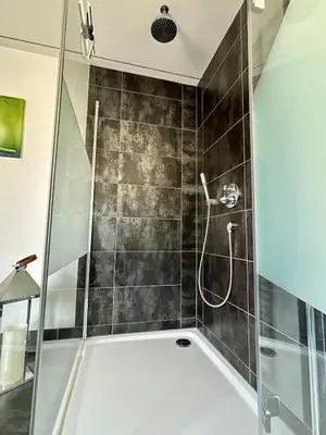 Ein Badezimmer in der Unterkunft Ludwinas Pfingststube