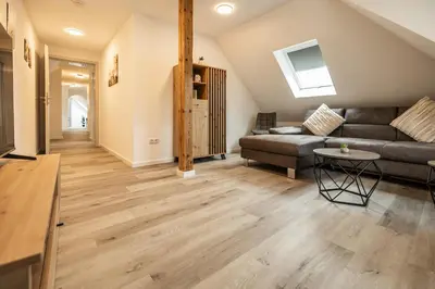 Ein Sitzbereich in der Unterkunft EifelComfort Wohnen über den Dächern von Prüm mit der ganzen Familie