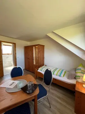 Ein Sitzbereich in der Unterkunft Ferienwohnung Burg Maus