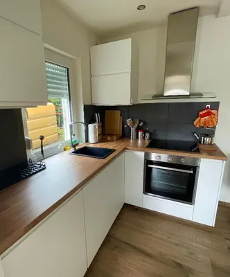 Küche/Küchenzeile in der Unterkunft Ferienwohnung Bähr