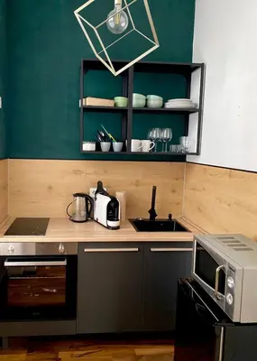 Küche/Küchenzeile in der Unterkunft Gemütliches Apartment am Rhein 2