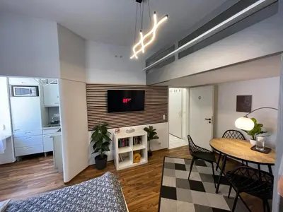 Küche/Küchenzeile in der Unterkunft Gemütliches Apartment am Rhein 2