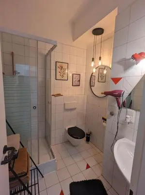 Ein Badezimmer in der Unterkunft Gemütliches Apartment am Rhein 2
