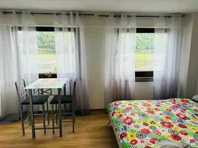 Ein Bett oder Betten in einem Zimmer der Unterkunft Fluss und Ruhe
