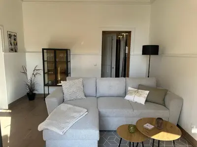 Ein Sitzbereich in der Unterkunft Villa Harmony