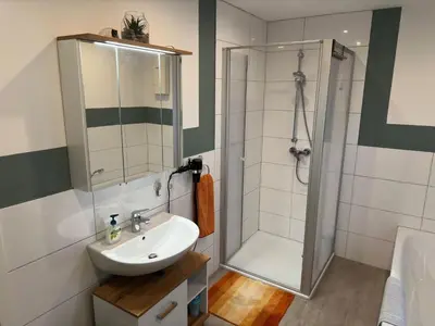 Ein Badezimmer in der Unterkunft Ferienwohnung AnGa