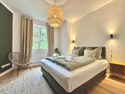 Ein Bett oder Betten in einem Zimmer der Unterkunft Kostenloses Parken - Altstadtnah - 100m Mosel - K-1-M