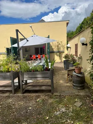 Ein Garten an der Unterkunft Saarwein Gut in Wiltingen