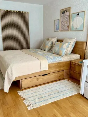 Ein Bett oder Betten in einem Zimmer der Unterkunft Residenz zu Caub - Rheinblick