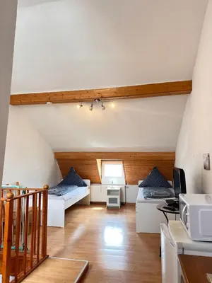 Ein Sitzbereich in der Unterkunft Apartment am Markt