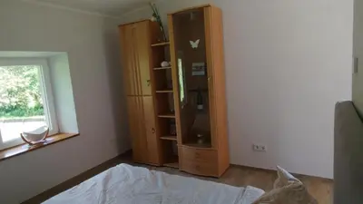 Ein Bett oder Betten in einem Zimmer der Unterkunft Ferienwohnung Hühn