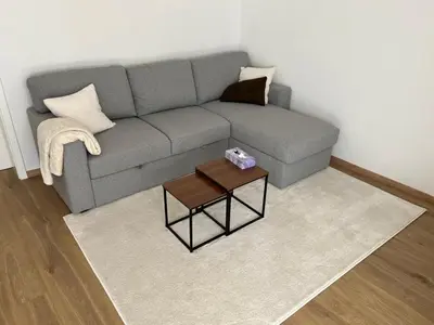 Ein Sitzbereich in der Unterkunft Rheintraum Soutterain Wohnung mit Sauna