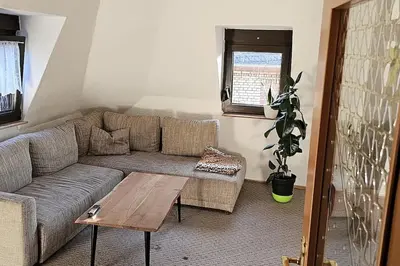 Ein Sitzbereich in der Unterkunft Charmante Ferienwohnung