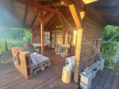 Ein Balkon oder eine Terrasse in der Unterkunft Landhaus Zum Nussbaum
