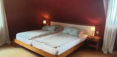 Ein Bett oder Betten in einem Zimmer der Unterkunft Bioweingut Brohl