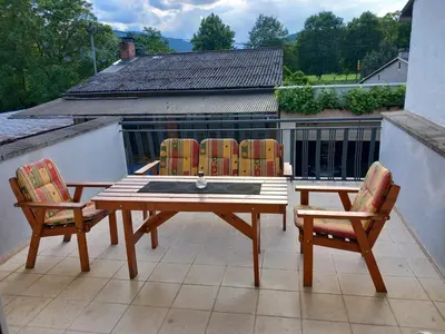Ein Balkon oder eine Terrasse in der Unterkunft Ferienhaus Welches