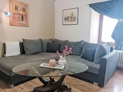 Ein Sitzbereich in der Unterkunft Apartment Holiday Home am Bostalsee-2 by Interhome