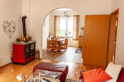 Ein Sitzbereich in der Unterkunft Ferienhaus Betty