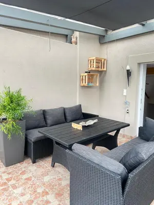 Ein Sitzbereich in der Unterkunft Ferienhaus Betty