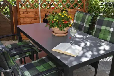 Ein Sitzbereich in der Unterkunft Ferienhaus Auf Pötsch
