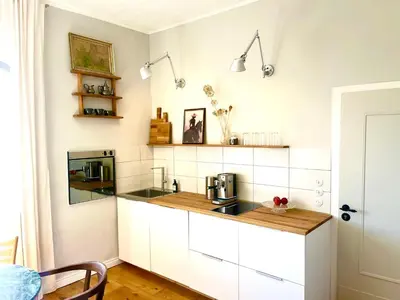 Küche/Küchenzeile in der Unterkunft Minimalus Koblenz Apartment II