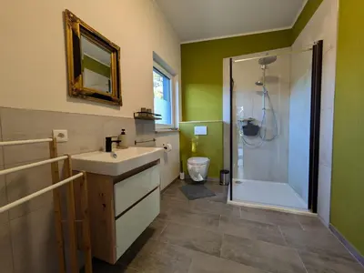 Ein Badezimmer in der Unterkunft Ferienhaus Am Baumwipfel
