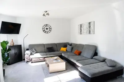Ein Sitzbereich in der Unterkunft Ferienwohnung Leni