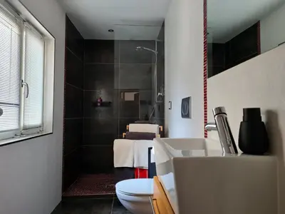 Ein Badezimmer in der Unterkunft Ferienhaus Klein Venedig
