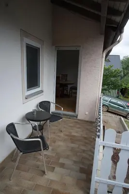 Ein Balkon oder eine Terrasse in der Unterkunft Ferienwohnung Frieda