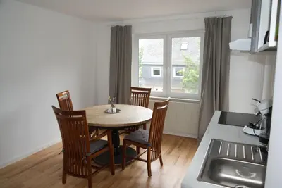 Küche/Küchenzeile in der Unterkunft Ferienwohnung Frieda