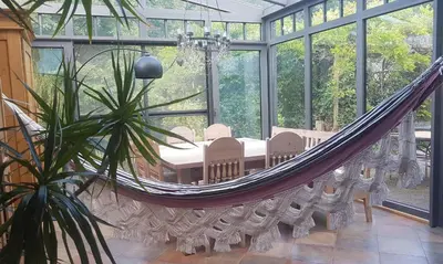 Ein Sitzbereich in der Unterkunft Ferienhaus Glücksnest