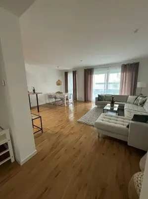 Ein Bett oder Betten in einem Zimmer der Unterkunft Wunderschöne Wohnung am Rhein nähe Koblenz