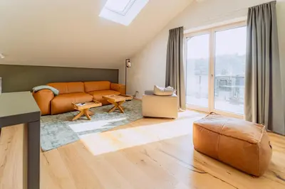 Ein Sitzbereich in der Unterkunft KABINETT Boutique Apartments
