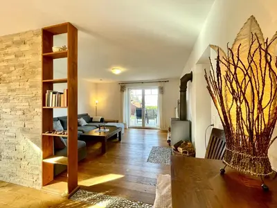 Ein Bett oder Betten in einem Zimmer der Unterkunft Ferienwohnung Magma