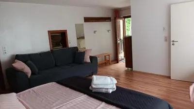 Ein Sitzbereich in der Unterkunft Ninas Ferienwohnung