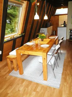 Ein Sitzbereich in der Unterkunft Ferienhaus Freilingen 74