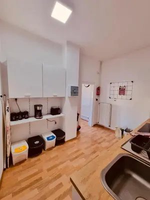 Küche/Küchenzeile in der Unterkunft Rheinromantik mit Blick auf die Burg Katz, bis 4P