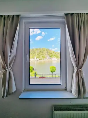 Grundriss der Unterkunft Rheinromantik mit Blick auf die Burg Katz, bis 4P