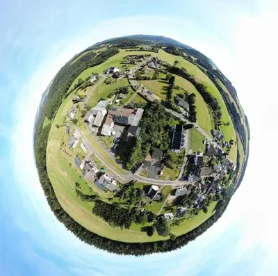 Blick auf Pension Hilberath aus der Vogelperspektive