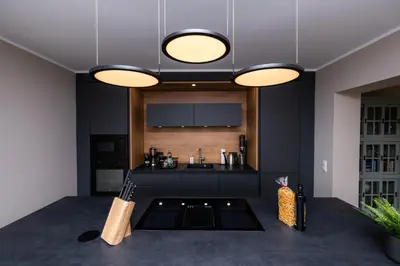 Küche/Küchenzeile in der Unterkunft Wohnung mit Panoramablick Nähe Nürburgring