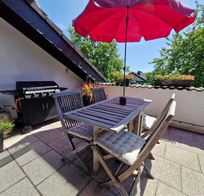 Ein Balkon oder eine Terrasse in der Unterkunft FeWo-KaRitz