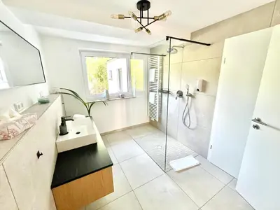 Ein Badezimmer in der Unterkunft Wildblick
