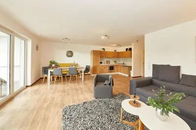 Küche/Küchenzeile in der Unterkunft Alte Brauerei Wohnung 8