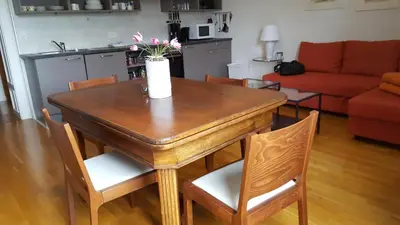 Küche/Küchenzeile in der Unterkunft Ferienwohnung am Stadtpalais Fewo-Steillage