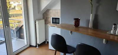 Küche/Küchenzeile in der Unterkunft Gina`s Ferienwohnung
